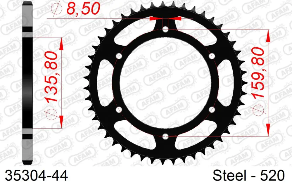 Soddisfatti O Rimborsati Corona AFAM 35304-44 in acciaio passo 520 APRILIA 650 IE PEGASO FACTORY 2006 -2010
