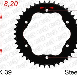 Soddisfatti O Rimborsati Corona AFAM 50803K-39 in acciaio passo 525 nera DUCATI 1199 PANIGALE 2012 -2013