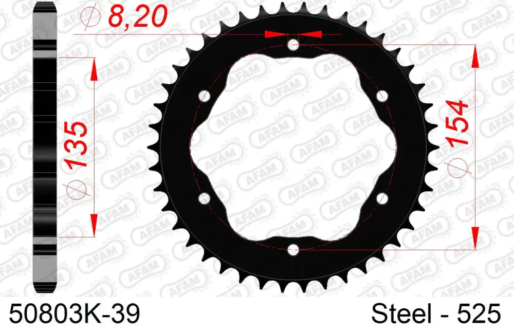Soddisfatti O Rimborsati Corona AFAM 50803K-39 in acciaio passo 525 nera DUCATI 1199 PANIGALE 2012 -2013