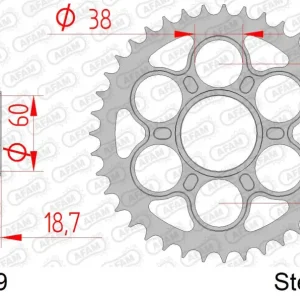 Super Prezzo Corona AFAM 50901-39 in acciaio passo 525 DUCATI 1199 PANIGALE 2012 -2013