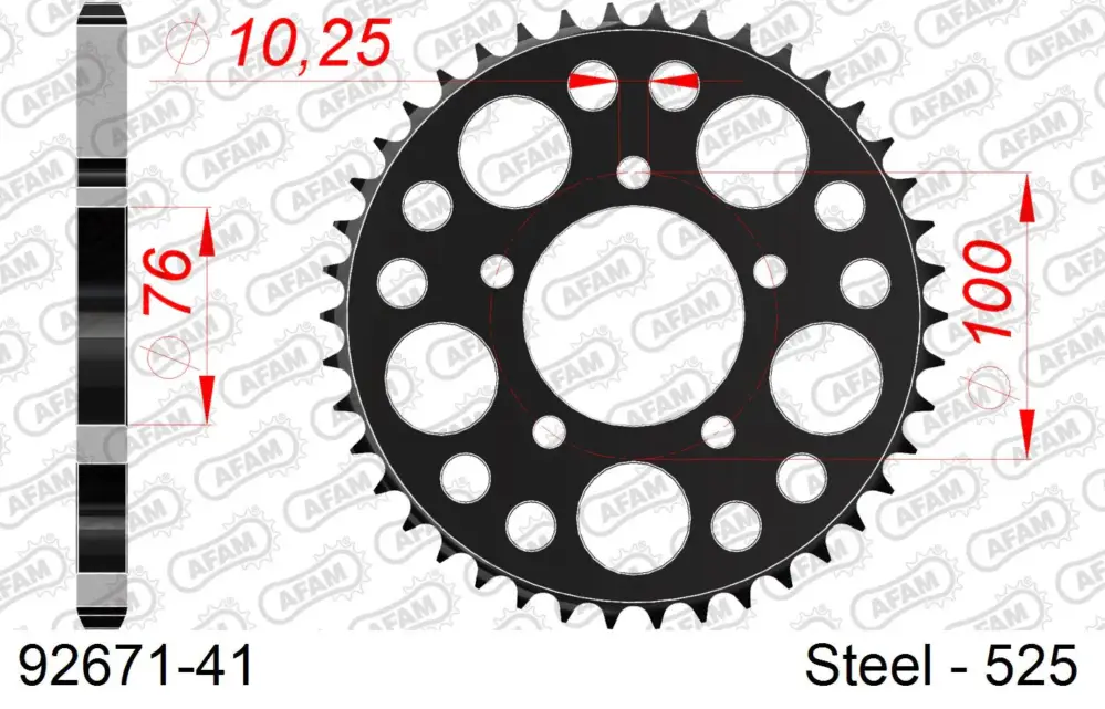 Corona AFAM 92671-41 in acciaio passo 525 BENELLI TNT 899 2013 -2016 Miglior Prezzo