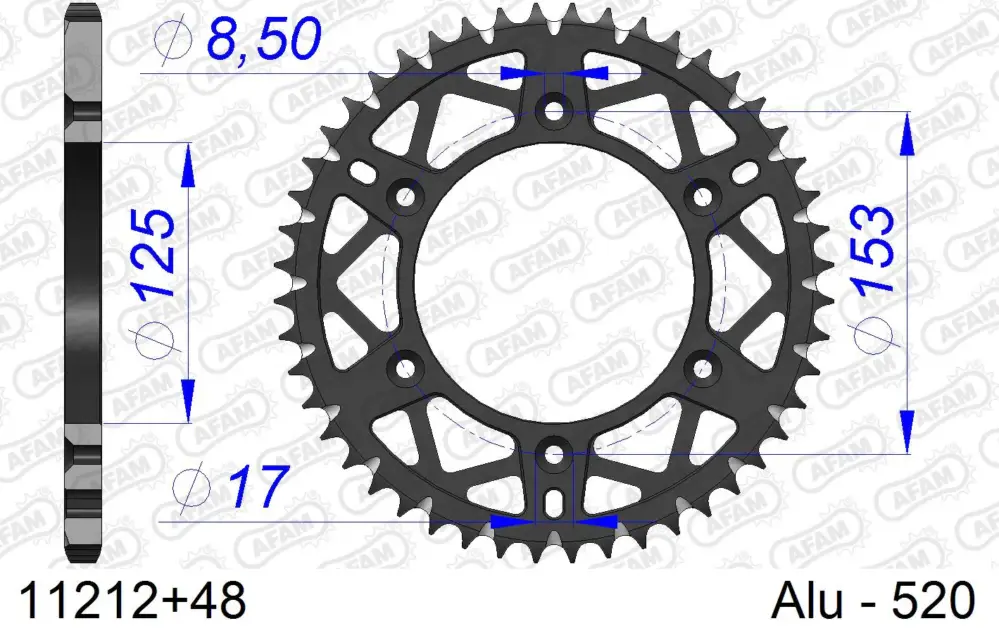 Corona AFAM 11212+48 in all. passo 520 HM-HONDA CRE F 250 R 2010 Esclusivo