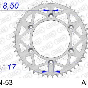 Corona AFAM 11212N-53 in all. passo 520 HM-HONDA CRE F 250 X 2008  -2016 Soddisfatti O Rimborsati