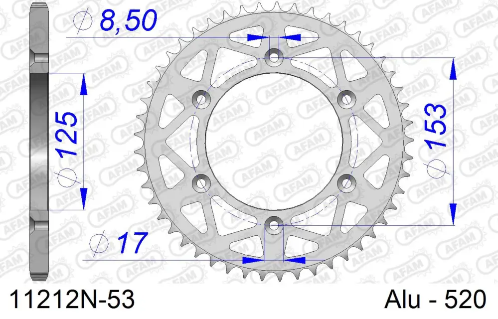 Corona AFAM 11212N-53 in all. passo 520 HM-HONDA CRE F 250 X 2008 -2016 Soddisfatti O Rimborsati
