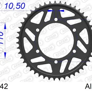 Corona AFAM 13813-42 in all. passo 530 SUZUKI GSX-R 1000 2009  -2016 Solo Oggi