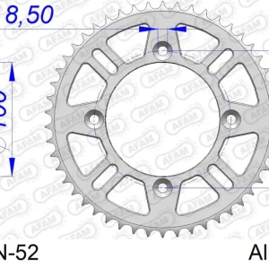 Corona AFAM 15104N-52 in all. passo 428 YAMAHA YZ 85 LW 2002  -2018 A Buon Prezzo