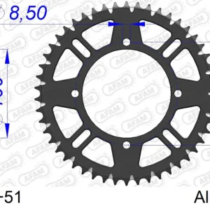 Corona AFAM 17104+51 in all. passo 420 KAWASAKI KX 80 1998 -2000 Consegna Rapida