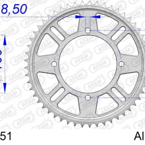 Economico Corona AFAM 17105-51 in all. passo 428 KAWASAKI KX 100 1998  -2013
