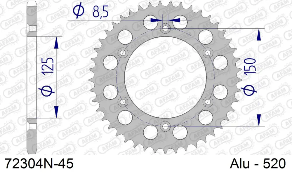 Compra Oggi Stesso Corona AFAM 72304N-45 in all. passo 520 HUSABERG FE 650 E 2004 -2008