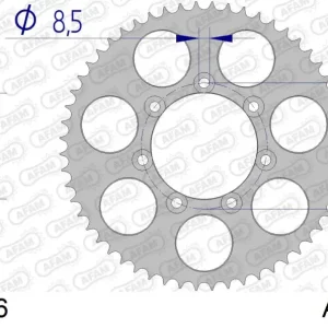 Corona AFAM 93106-56 in all. passo 428 T.M. MX 80 2002 -2005 Compra Oggi Stesso