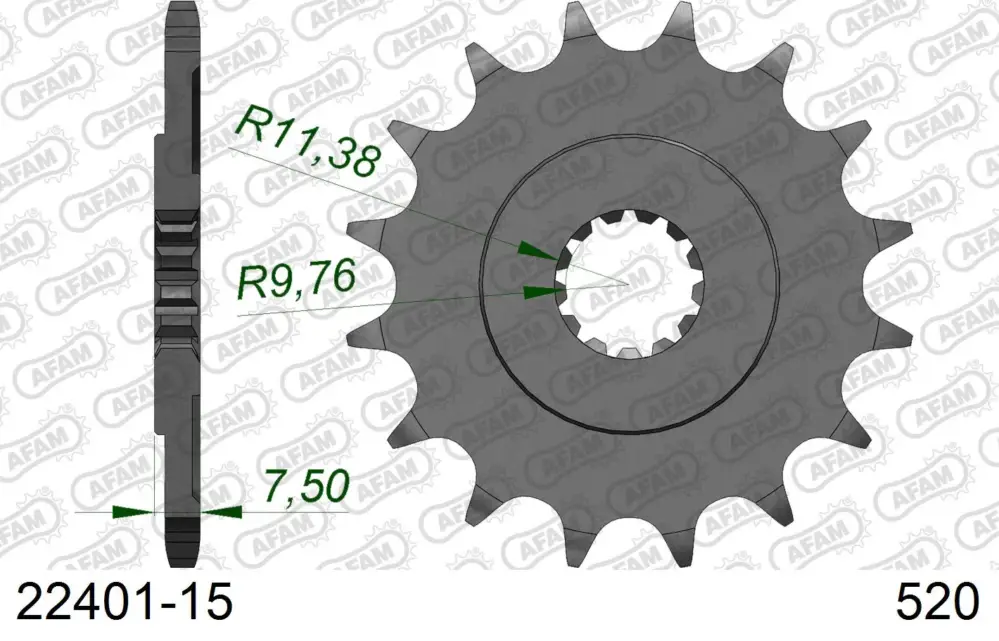 Pignone AFAM 22401-15 passo 520 SUZUKI GN 250 1985 -1998 A Buon Prezzo
