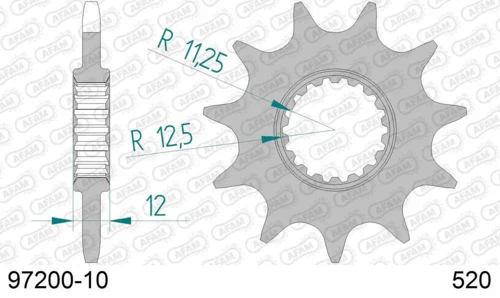 Bestseller Pignone AFAM 97200-10 passo 520 GAS-GAS TXT 125 GP 2019
