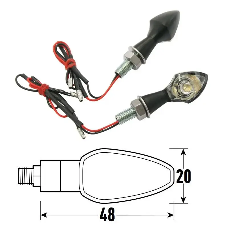 Freccia a Led SPIKE (Coppia) in Alluminio - Nero Soddisfatti O Rimborsati