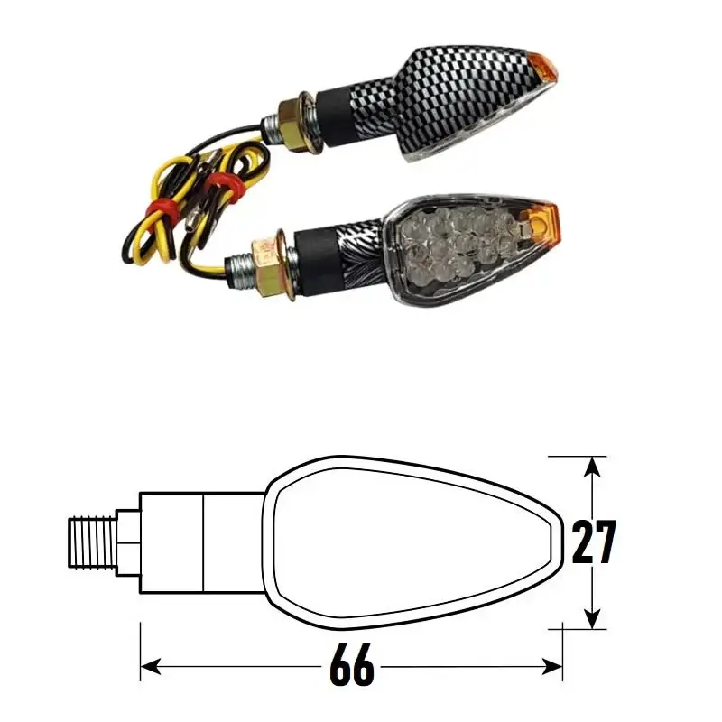 Sconto Freccia a Led GOCCIA (Coppia) - Look Carbonio