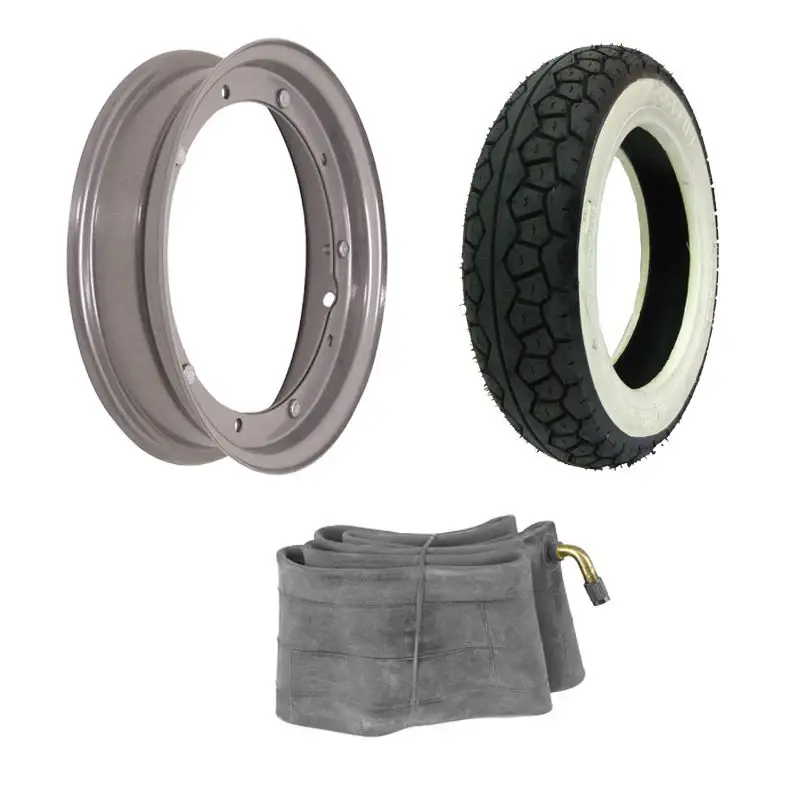 Compra Adesso Kit composto da: Cerchio, Copertura 3.50-10 (Bianca) e Camera d'Aria