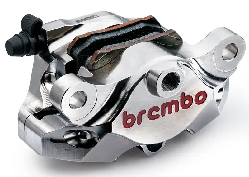Subito Disponibile Pinza Freno Posteriore Brembo SuperSport CNC P2 34, Nichelata, con pastiglie, per Aprilia e Ducati