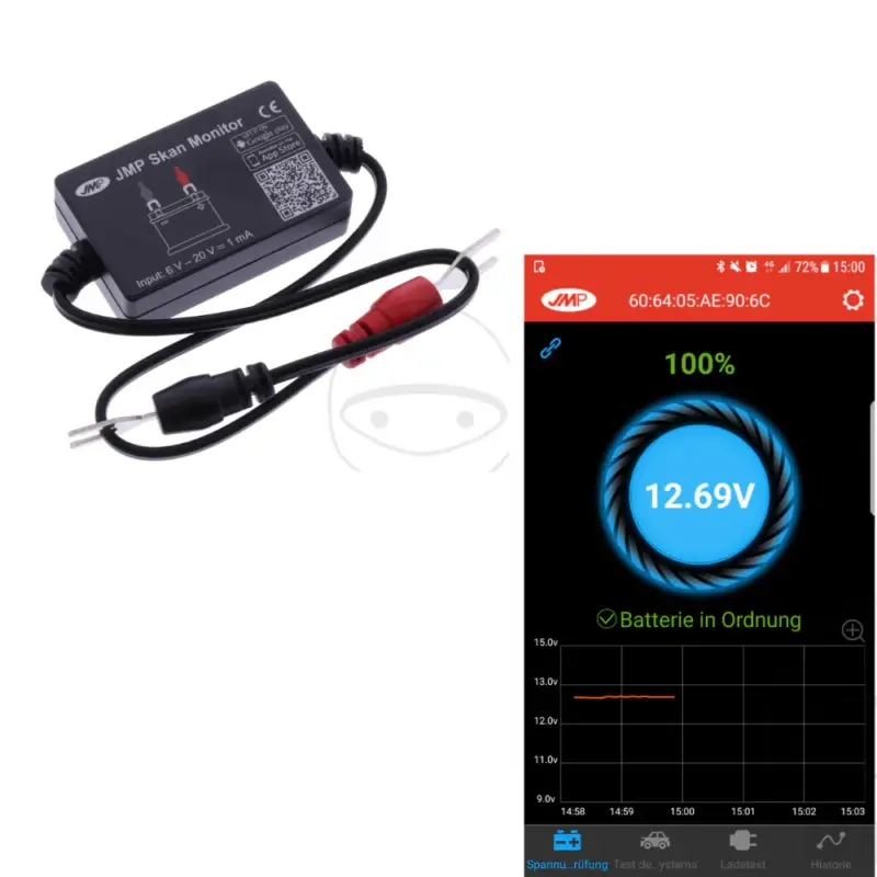 Monitor per batteria Acido e Gel JMP per verificare la carica sullo smartphone Miglior Prezzo
