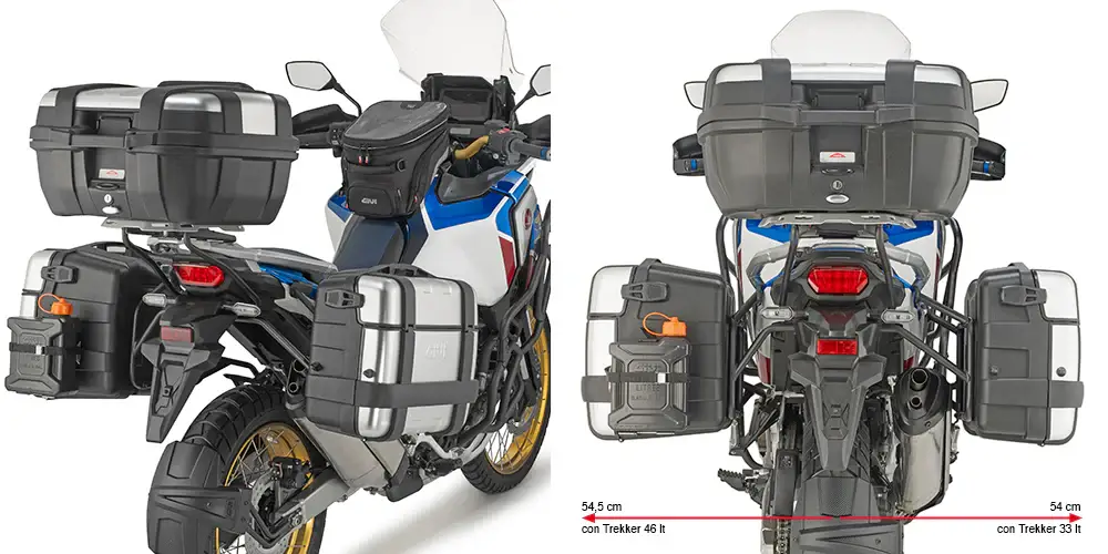 GIVI Portavaligie Laterali per Honda Africa Twin 1100L 20-24, Adventure Sports 20-24 Esclusivo