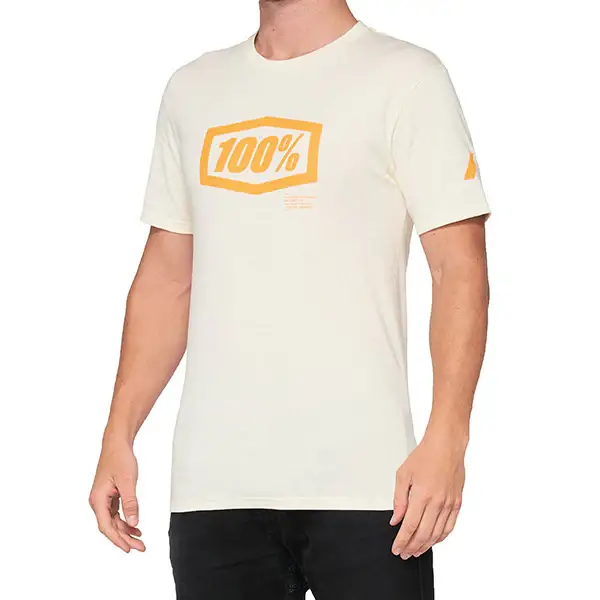 T-SHIRT 100% ESSENTIAL CHALK/ORANGE (TAGLIA M) Prezzo Scontato