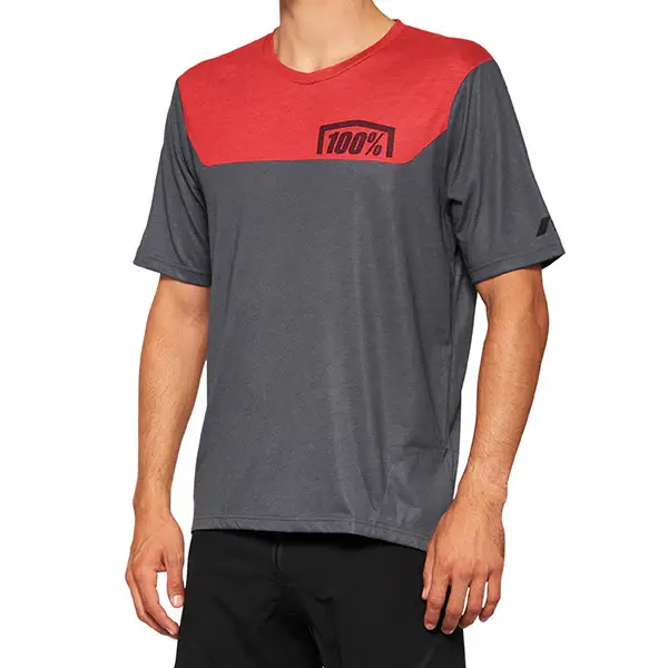 AIRMATIC MAGLIA A MANICHE CORTE RED/CHARCOAL - XL Compra Adesso