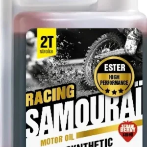 Reso Gratuito 100% Sintetico IPONE Samourai Racing 2T Olio motore 1 litro Profumata Fragola CON DOSATORE MISCELA