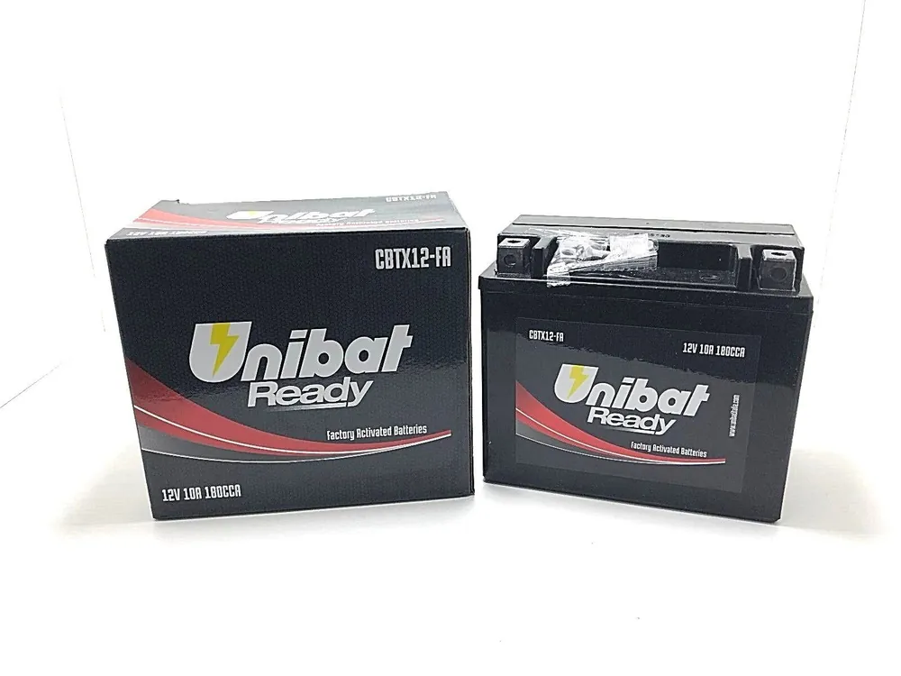 Ultime Pezzi BATTERIA MOTO SCOOTER CBTX12-BS UNIBAT READY 10AH PER PIAGGIO LIBERTY 125 12