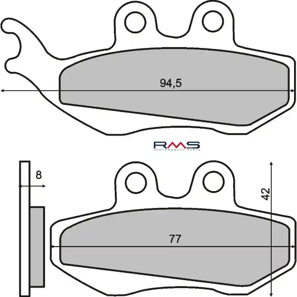 225100360 PASTIGLIE FRENO RMS ORGANICHE PIAGGIO HEXAGON LX 125CC/SKIPPER ST 125CC Sconto